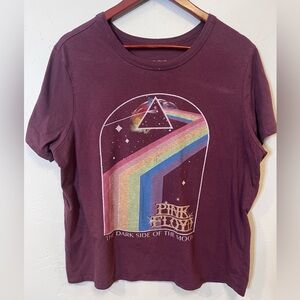 Pink Floyd Maroon Tee with Prism Design